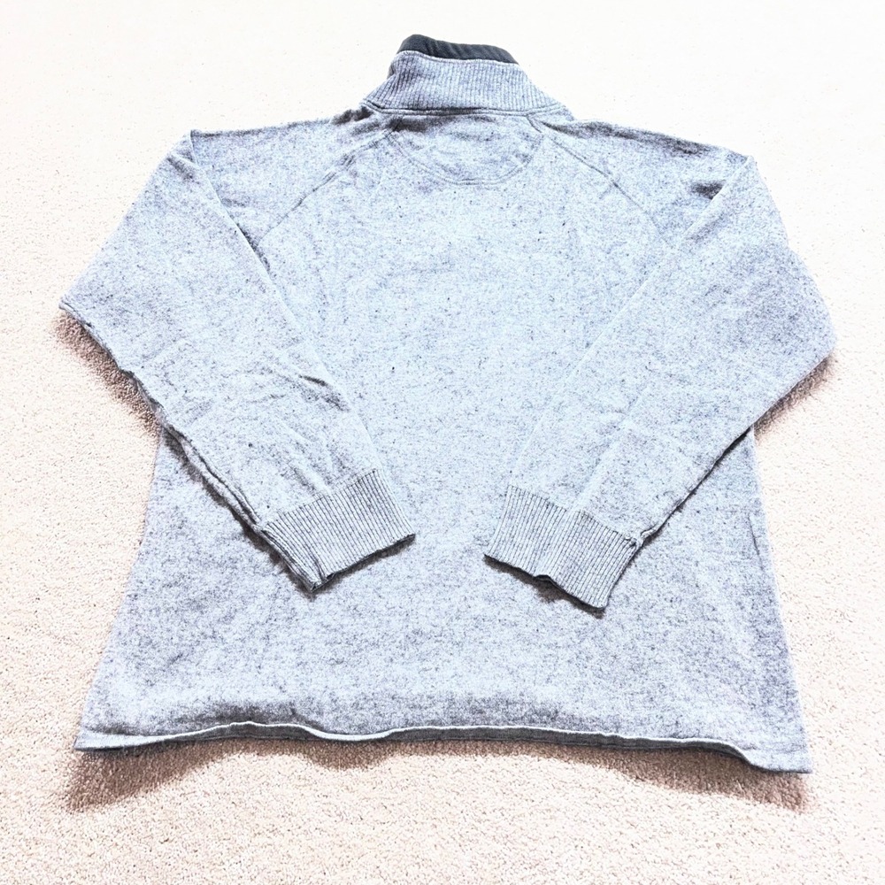 The North Face Quarter Zip Sweater Mens XL Gray Cotton Wool Blend Fleece Collar - Picture 10 of 11